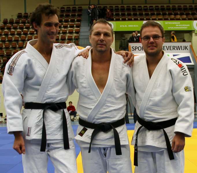 Marco, Warner en de kersverse 1e dan Arjan.